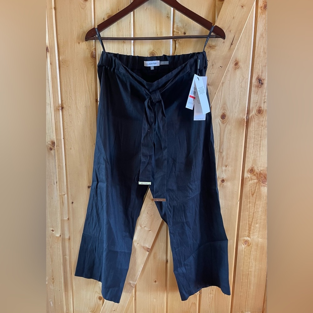 NWT Calvin Klein cropped linen blend pants, XS